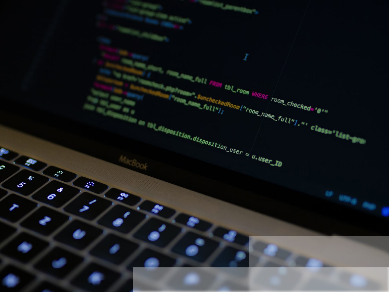 Laptop displaying code